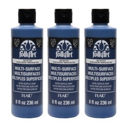 FolkArt Acrylic Paint Multi-Surface Satin, 8oz., Ink Spot, Pack of 3