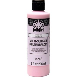 FolkArt Acrylic Paint Multi-Surface Satin, 8oz., Baby Pink