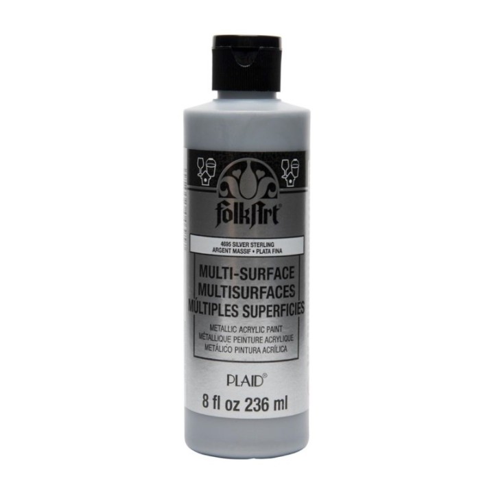 FolkArt Acrylic Paint Metallic, 8oz., Silver Sterling