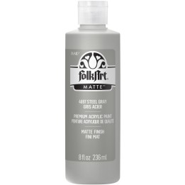 FolkArt Acrylic Paint Matte, 8oz., Steel Gray