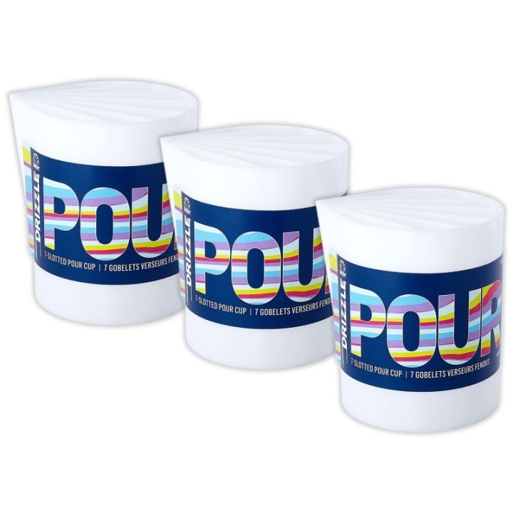 FolkArt Drizzle Divided 7-Slot Pour Cup, Pack of 3