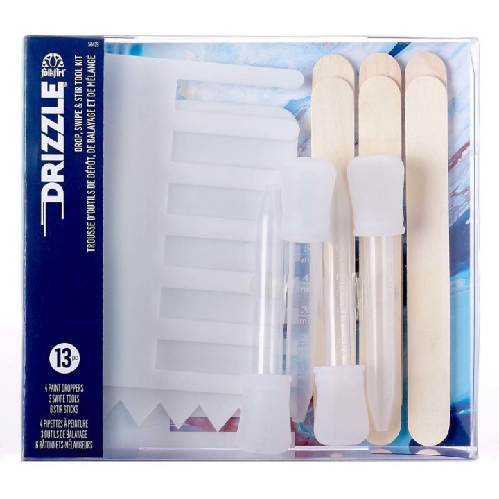 FolkArt Drizzle Pouring Technique Tool Set, 13-Piece Set