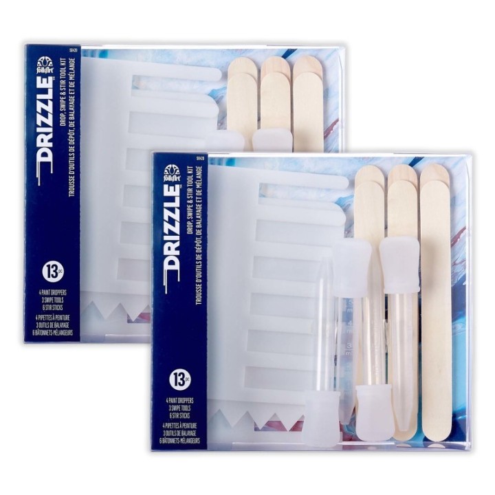 FolkArt Drizzle Pouring Technique Tool Set, 13 Pieces Per Set, 2 Sets