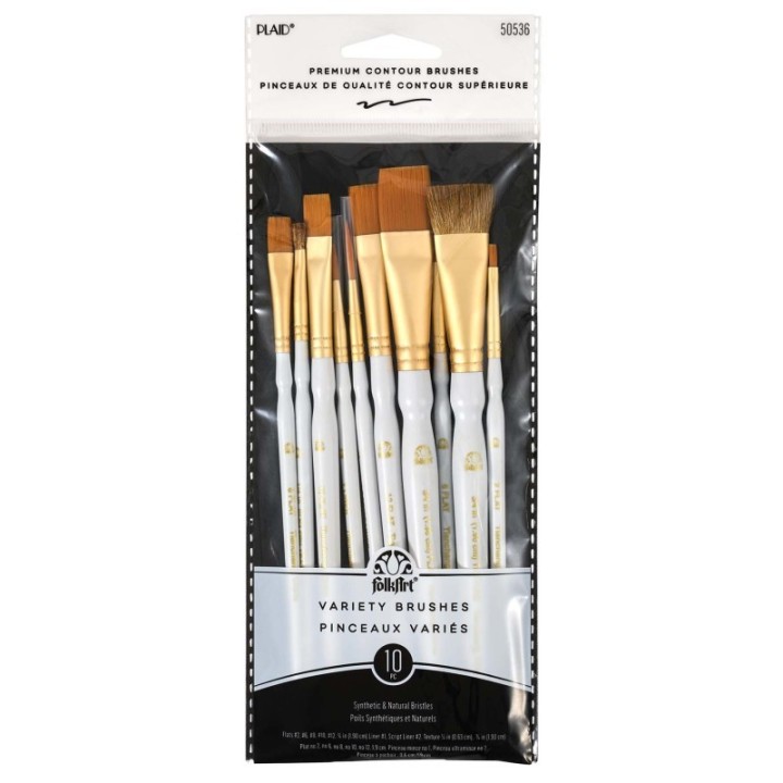 FolkArt Artist Variety Brush Set, 10-Piece Set