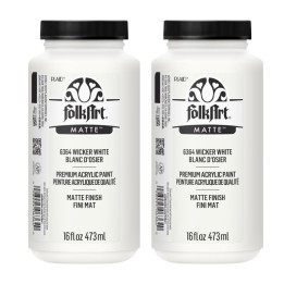 FolkArt Acrylic Paint Matte, 16oz., Wicker White, Pack of 2