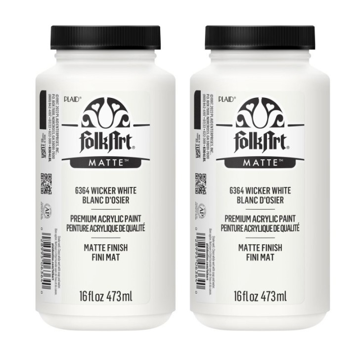 FolkArt Acrylic Paint Matte, 16oz., Wicker White, Pack of 2