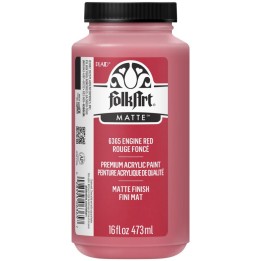 FolkArt Acrylic Paint Matte, 16oz., Engine Red