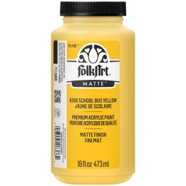 FolkArt Acrylic Paint Matte, 16oz., School Bus Yellow