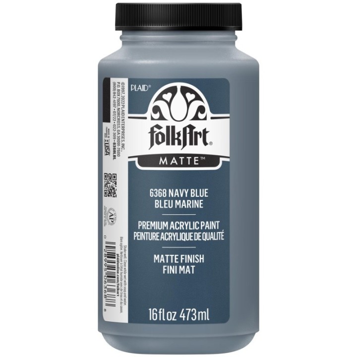 FolkArt Acrylic Paint Matte, 16oz., Navy Blue