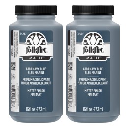 FolkArt Acrylic Paint Matte, 16oz., Navy Blue, Pack of 2