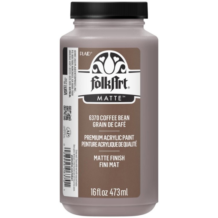 FolkArt Acrylic Paint Matte, 16oz., Coffee Bean