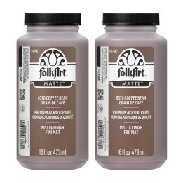 FolkArt Acrylic Paint Matte, 16oz., Coffee Bean, Pack of 2