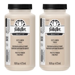 FolkArt Acrylic Paint Matte, 16oz., Linen, Pack of 2