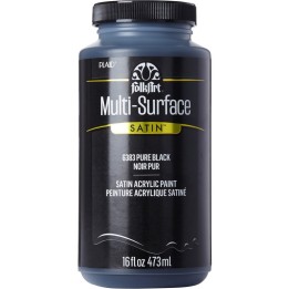 FolkArt Acrylic Paint Multi-Surface Satin, 16oz., Pure Black