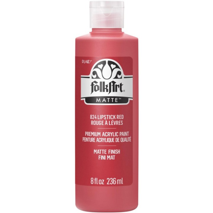 FolkArt Acrylic Paint Matte, 8oz., Lipstick Red