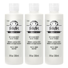FolkArt Acrylic Paint Matte, 8oz., Wicker White, Pack of 3