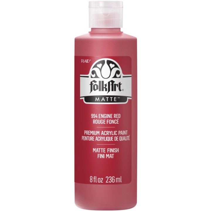 FolkArt Acrylic Paint Matte, 8oz., Engine Red
