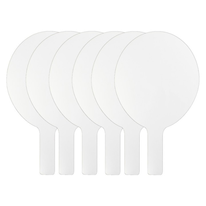 Flipside Products Oval Dry Erase Answer Paddles, 7" x 12", Pack of 6