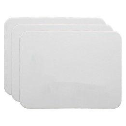 Flipside Products Two-Sided Magnetic Dry Erase Board, Blank/Blank, 9" x 12", Pack of 3