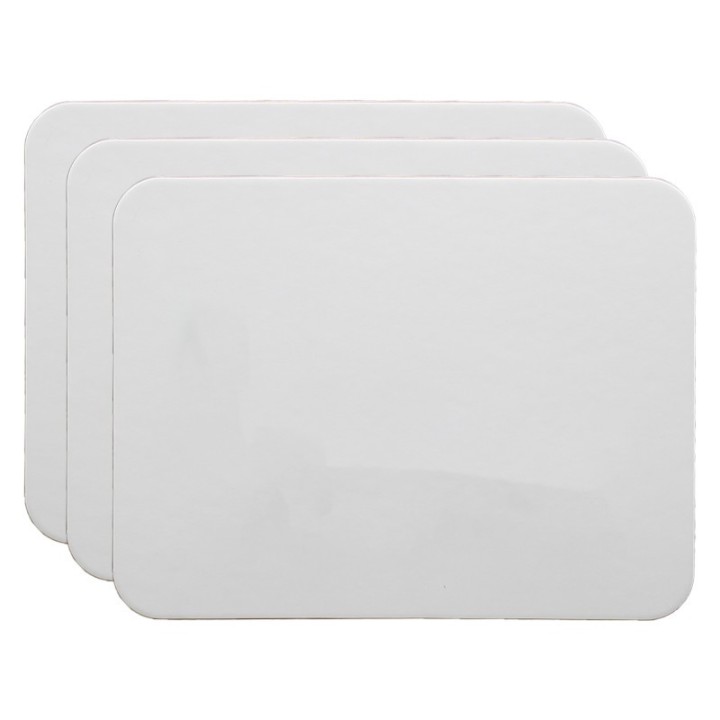 Flipside Products Two-Sided Magnetic Dry Erase Board, Blank/Blank, 9" x 12", Pack of 3