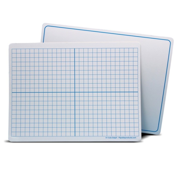 Flipside Products Magnetic Dry Erase Learning Mat, Two-Sided XY Axis/Plain, 9" x 12", Pack of 12