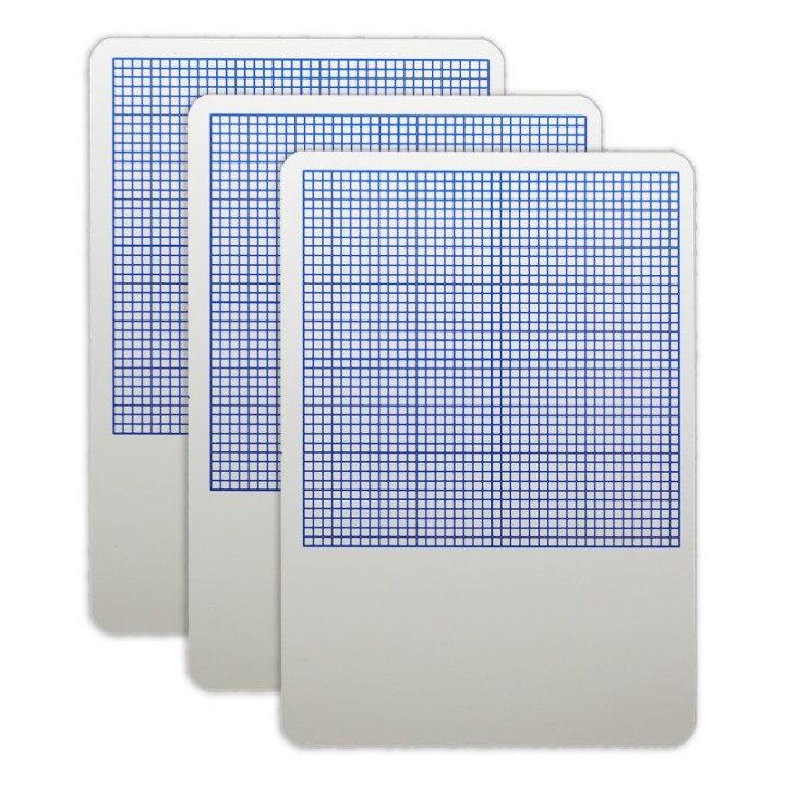 Flipside Products 1/4" Graph Dry Erase Board, 11" x 16", Pack of 3