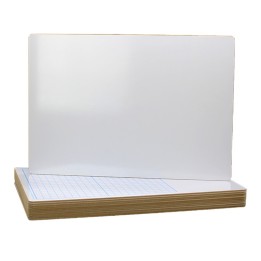 Flipside Products Two Sided 1/2" Graph Dry Erase Board, 11" x 16, Pack of 12