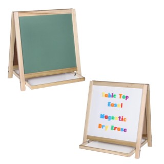 Crestline Products Magnetic Table Top Easel, Chalkboard/Whiteboard, 18.5" x 18"