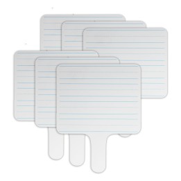 Flipside Products Two-Sided Rectangular Dry Erase Writing Paddle, Lined/Blank, 7.75" x 10", Pack of 6