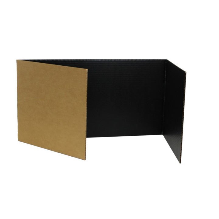 Flipside Products Corrugated Study Carrels, Black, 12" x 48", Pack of 24