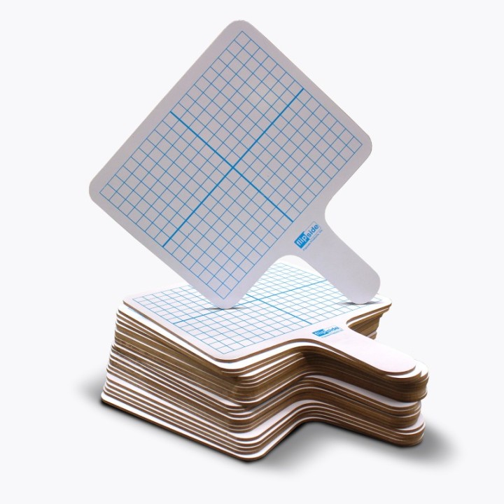 Flipside Products Rectangular Graph Dry Erase Answer Paddle, Class Pack of 24