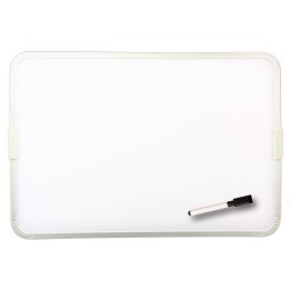 Flipside Products Two-Sided Aluminum Framed, Magnetic Dry Erase Board w/Pen, 9" x 12"