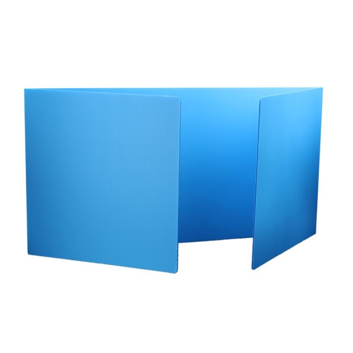 Flipside Products Premium Corrugated Plastic Study Carrels, Blue, 12" x 46.5", Pack of 24