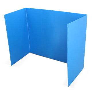 Flipside Products Blue Premium Corrugated Plastic Study Carrel, Pack of 24