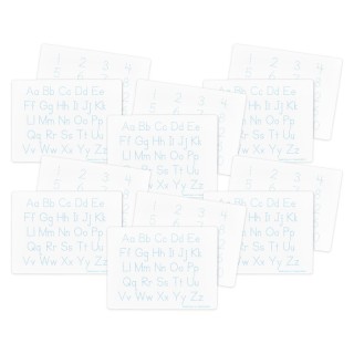 Flipside Products Two-Sided Dry Erase Learning Mat, 9" x 12", Letters & Numbers, Pack of 12