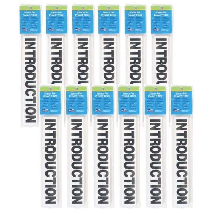 Flipside Products Science Fair Project Titles, Black, 13 Per Pack, 12 packs