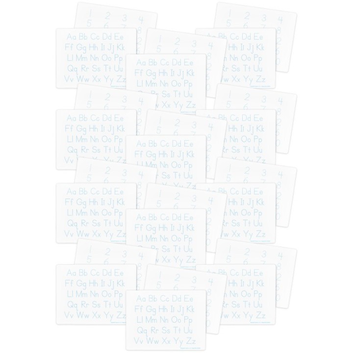 Flipside Products Two-Sided Dry Erase Learning Mat, 9" x 12", Letters & Numbers, Pack of 24