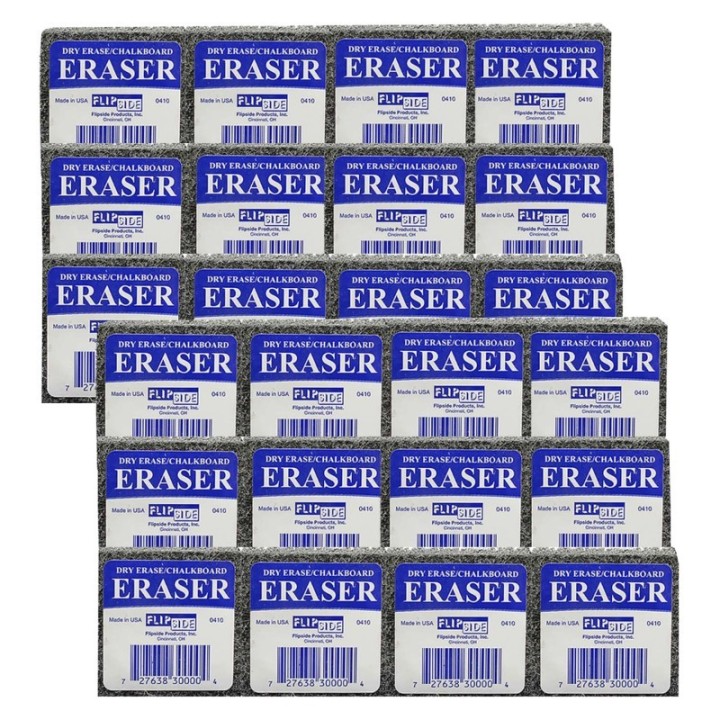Flipside Products Student Eraser, 2" Width, 2" Length, 12 Per Pack, 2 Packs