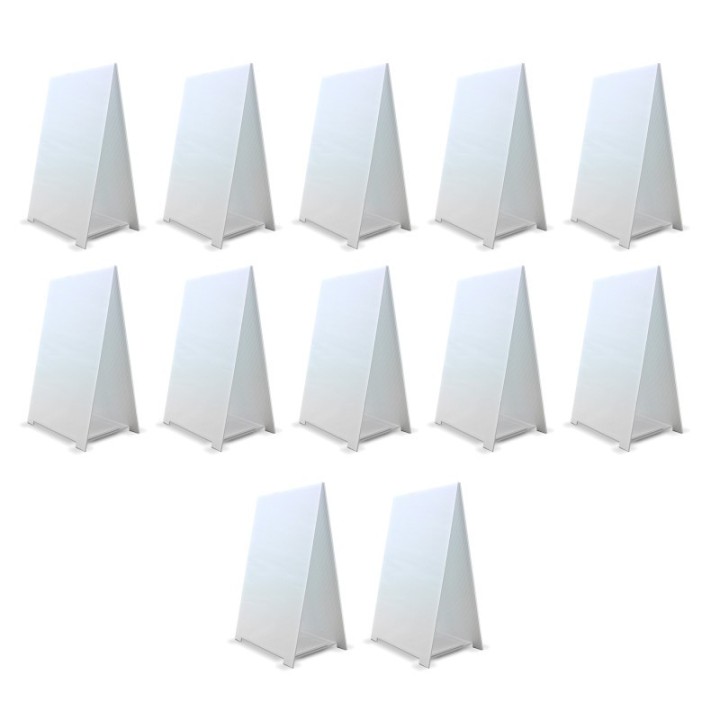 Flipside Products Premium Corrugated Plastic Dry Erase Tabletop Marquee Easel, 11" x 17", Pack of 12