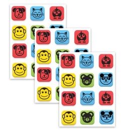 Flipside Products Magnetic Whiteboard Student Erasers, Animals, 12 Per Set, 3 Sets