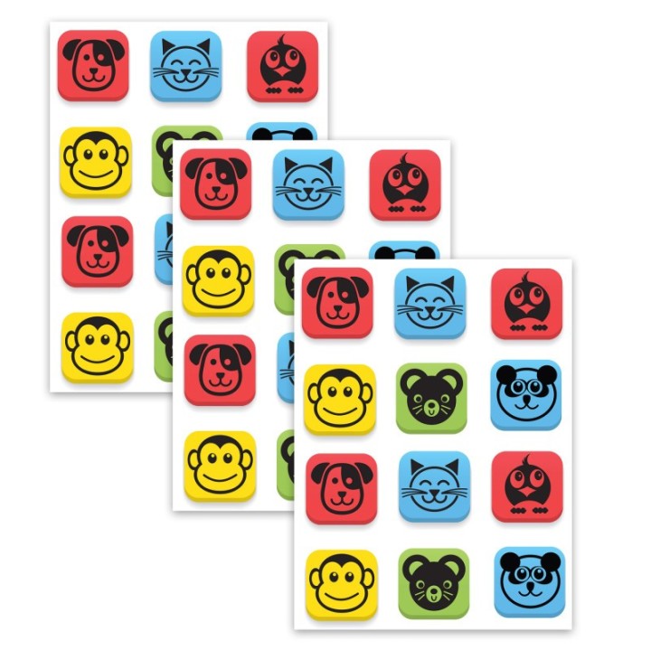 Flipside Products Magnetic Whiteboard Student Erasers, Animals, 12 Per Set, 3 Sets