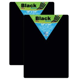 Flipside Products Black Dry Erase Board, 18" x 24", Pack of 2