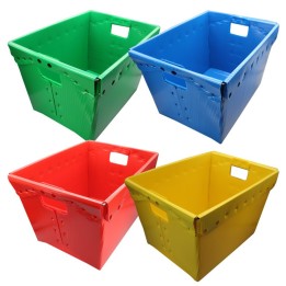 Flipside Products Primary Assorted Plastic Storage Postal Tote - 4 Pack