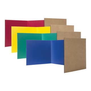Flipside Products Corrugated Study Carrels, 12" x 48", Assorted Colors, Pack of 24