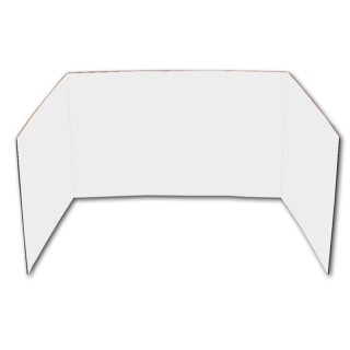 Flipside Products Corrugated Privacy Shield, 18" x 48", White, Pack of 24