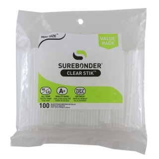 Surebonder® Mini Size 4" Clear Hot Glue Stick, Dual Temperature, Pack of 100