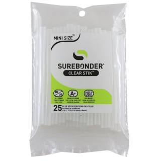 Surebonder® Mini Size 4" Clear Hot Glue Stick, Dual Temperature, 25 Pack