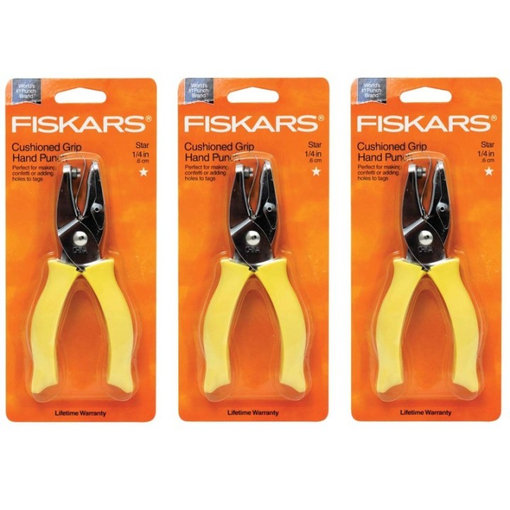 Fiskars® Hand Punches, 0.25" Star, Pack of 3