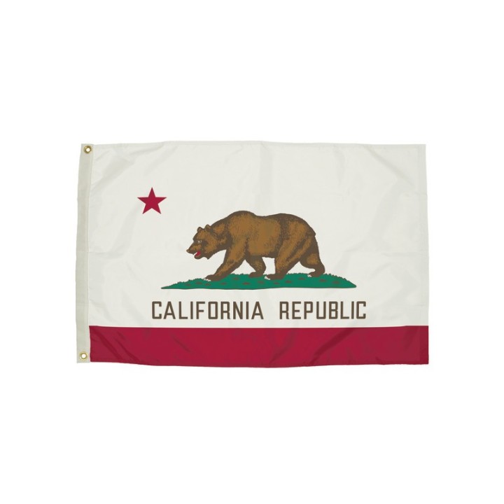 FlagZone Durawavez Nylon Outdoor Flag with Heading & Grommets, California, 3ft x 5ft