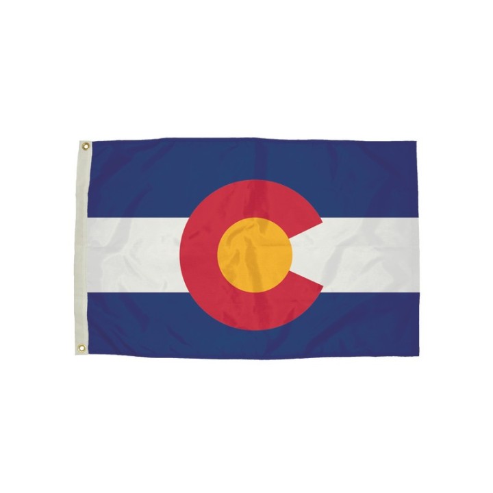 FlagZone Durawavez Nylon Outdoor Flag with Heading & Grommets, Colorado, 3ft x 5ft